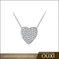 OUXI Promotional Price Fashion Jewelry Crystal Heart Shaped Necklace